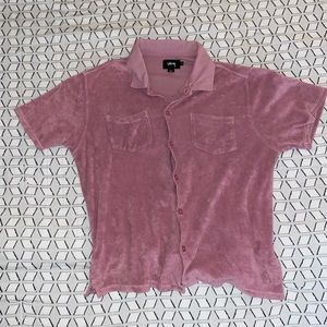 men’s STUSSY urban outfitter, terry cloth, men’s button down